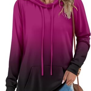 Stylish Pink and Purplish Ombre Women's Hoodie
